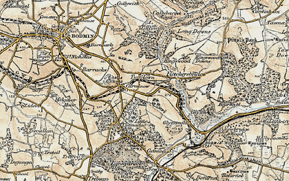 Old map of Turfdown in 1900