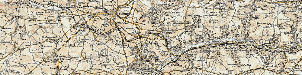 Old map of Turfdown in 1900