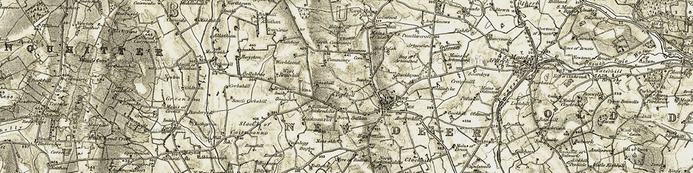 Old map of Turfhill in 1909-1910