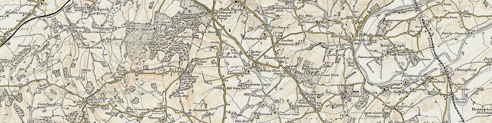 Old map of Turkey Tump in 1900