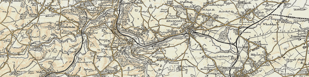 Old map of Turleigh in 1898-1899