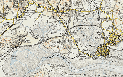 Old map of Turlin Moor in 1899-1909