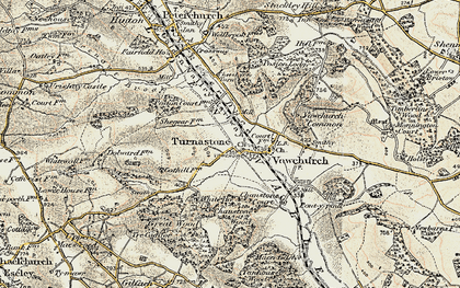 Old map of Turnastone in 1900-1901
