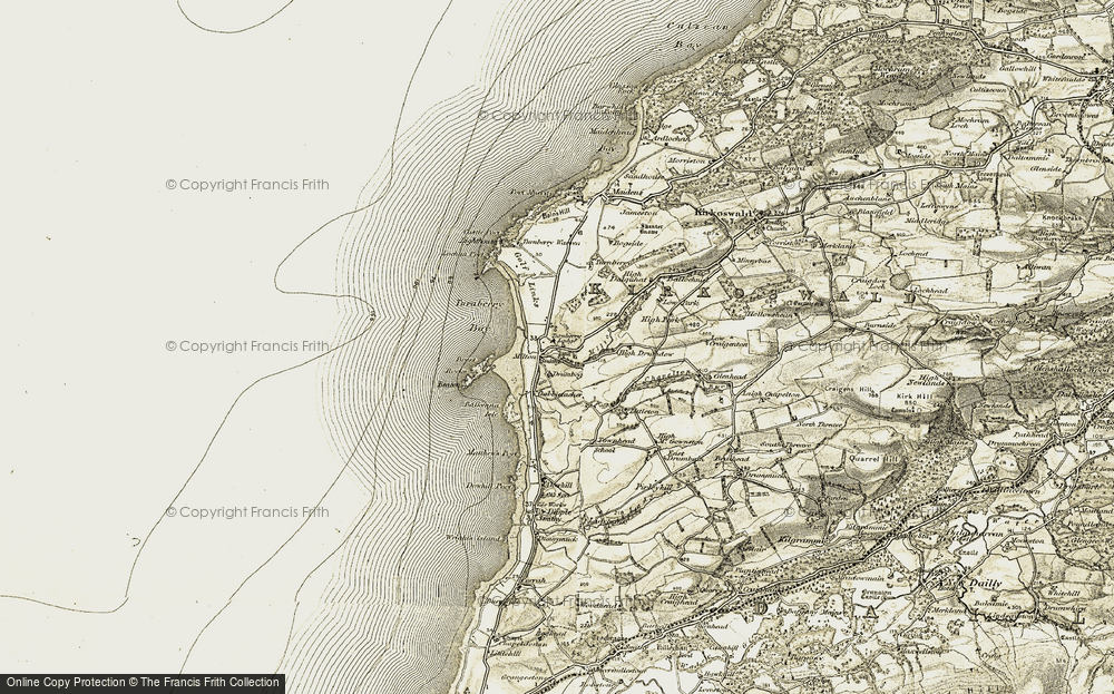 Old Map of Historic Map covering Brest Rocks in 1905