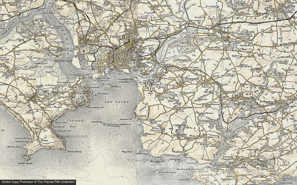 Historic Ordnance Survey Map of Turnchapel, 1899-1900