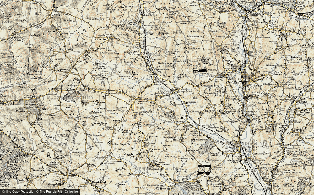 Old Map of Turnditch, 1902 in 1902