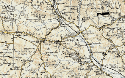 Old map of Turnditch in 1902