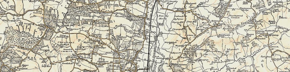 Old map of Lee Navigation in 1897-1898