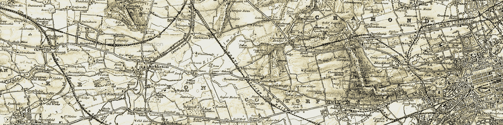 Old map of Lennie Mains in 1903-1906
