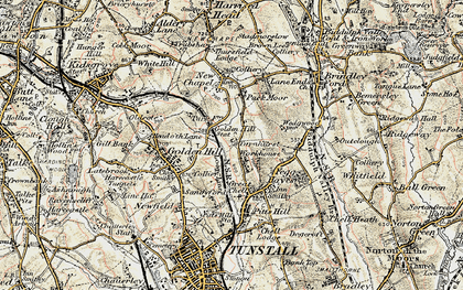 Old map of Turnhurst in 1902