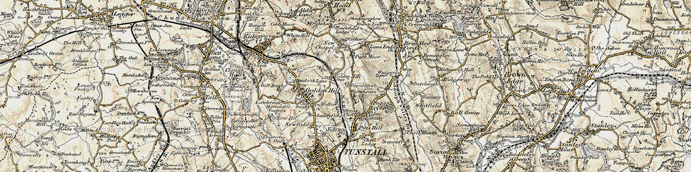 Old map of Turnhurst in 1902