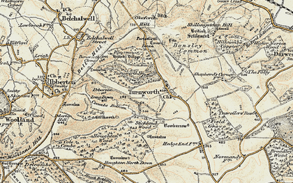 Old map of Bonsley Common in 1897-1909