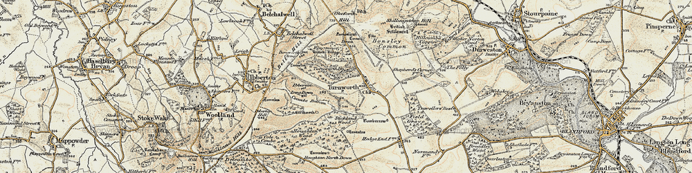 Old map of Bonsley Common in 1897-1909