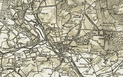 Old map of Turriff in 1909-1910