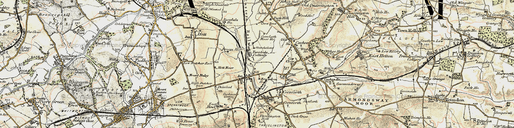 Old map of Tursdale in 1901-1904