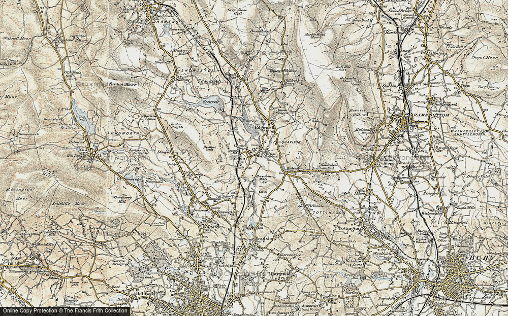 Old Map of Turton Bottoms, 1903 in 1903