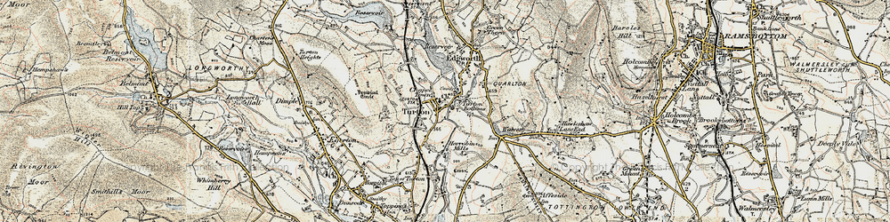 Old map of Turton Bottoms in 1903