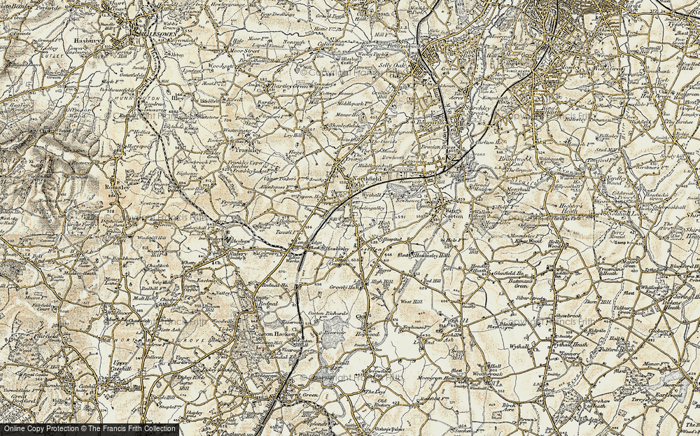 Old Map of Turves Green, 1901-1902 in 1901-1902