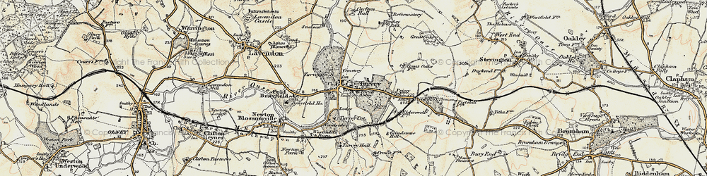 Old map of Turvey in 1898-1901