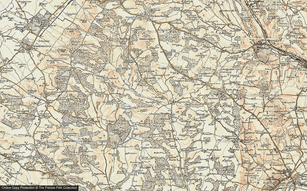 Old Map of Turville, 1897-1898 in 1897-1898