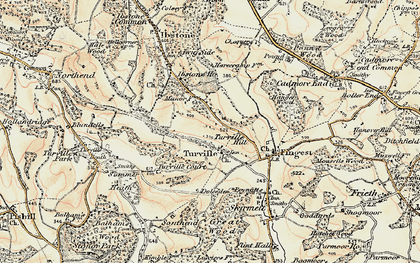 Old map of Ashfield Barn in 1897-1898