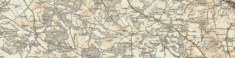 Old map of Turville in 1897-1898