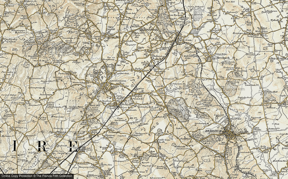 Old Map of Tutnall, 1901-1902 in 1901-1902