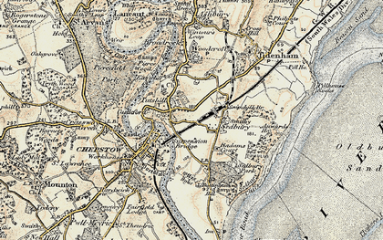Old map of Tutshill in 1899-1900