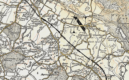 Old map of Tutt Hill in 1897-1898