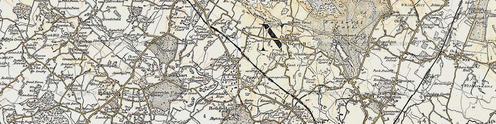 Old map of Tutt Hill in 1897-1898