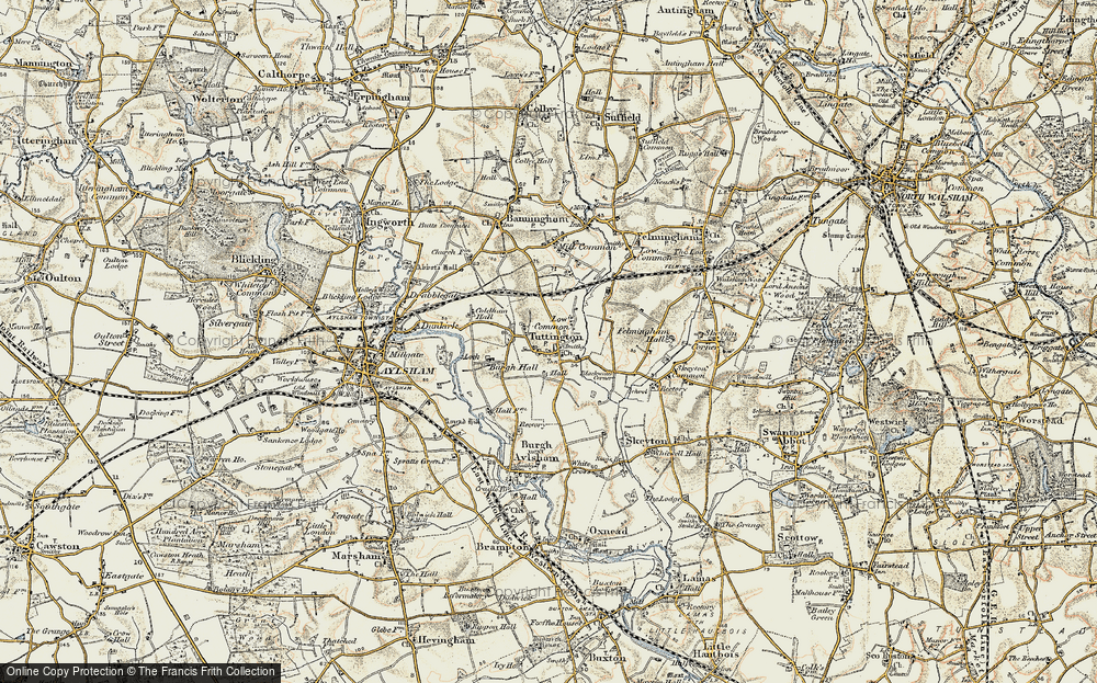 Old Map of Tuttington, 1901-1902 in 1901-1902