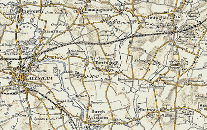 Old map of Tuttington in 1901-1902