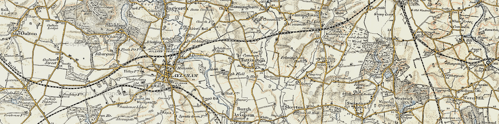 Old map of Tuttington in 1901-1902