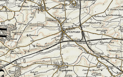 Old map of Tuxford in 1902-1903