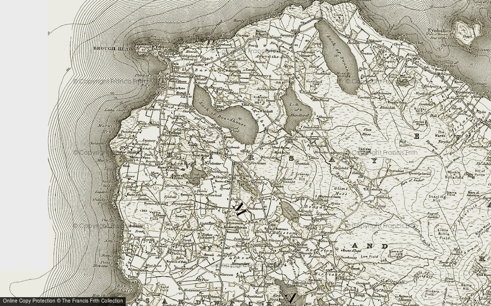 Old Map of Twatt, 1912 in 1912