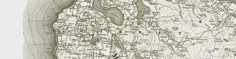 Old map of Twatt in 1912