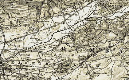Old map of Bar Hill (Roman Fort) in 1904-1907