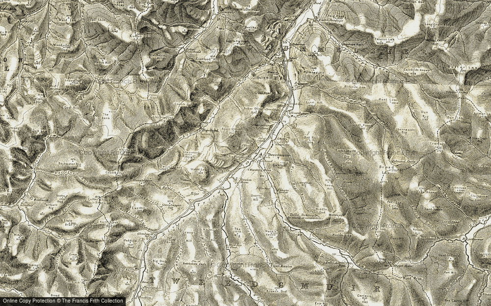 Old Map of Tweedsmuir, 1904 in 1904