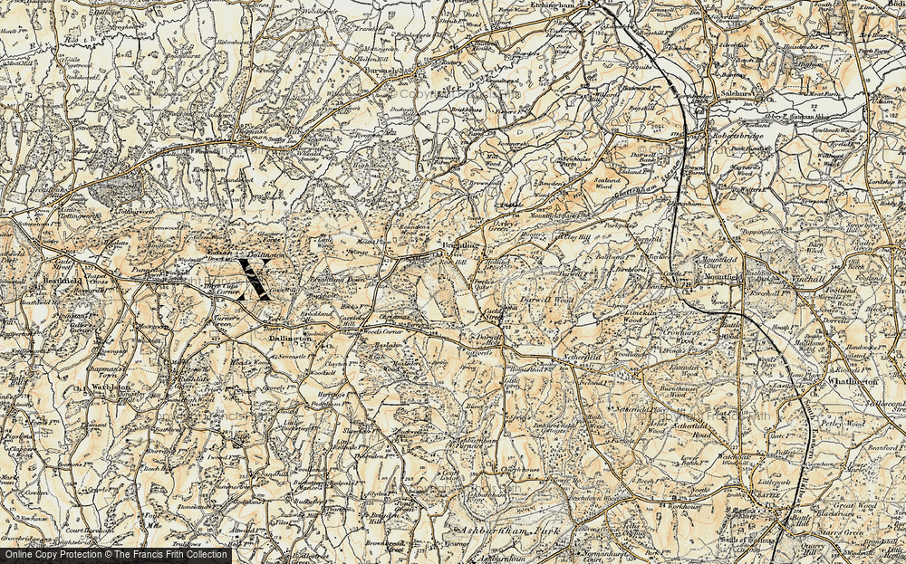 Old Map of Historic Map covering Brightling Park in 1898