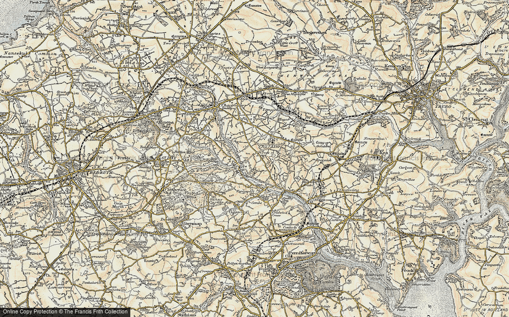 Old Map of Twelveheads, 1900 in 1900