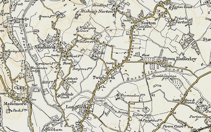 Old map of Twigworth in 1898-1900