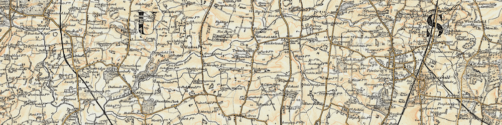 Old map of Twineham in 1898