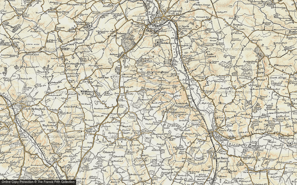 Old Map of Twinstead, 1898-1901 in 1898-1901