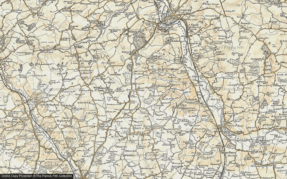 Old Map of Twinstead Green, 1898-1901 in 1898-1901