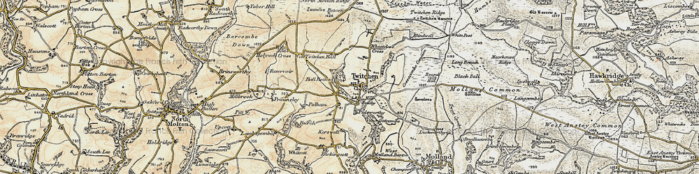 Old map of Wheatclose Cross in 1900