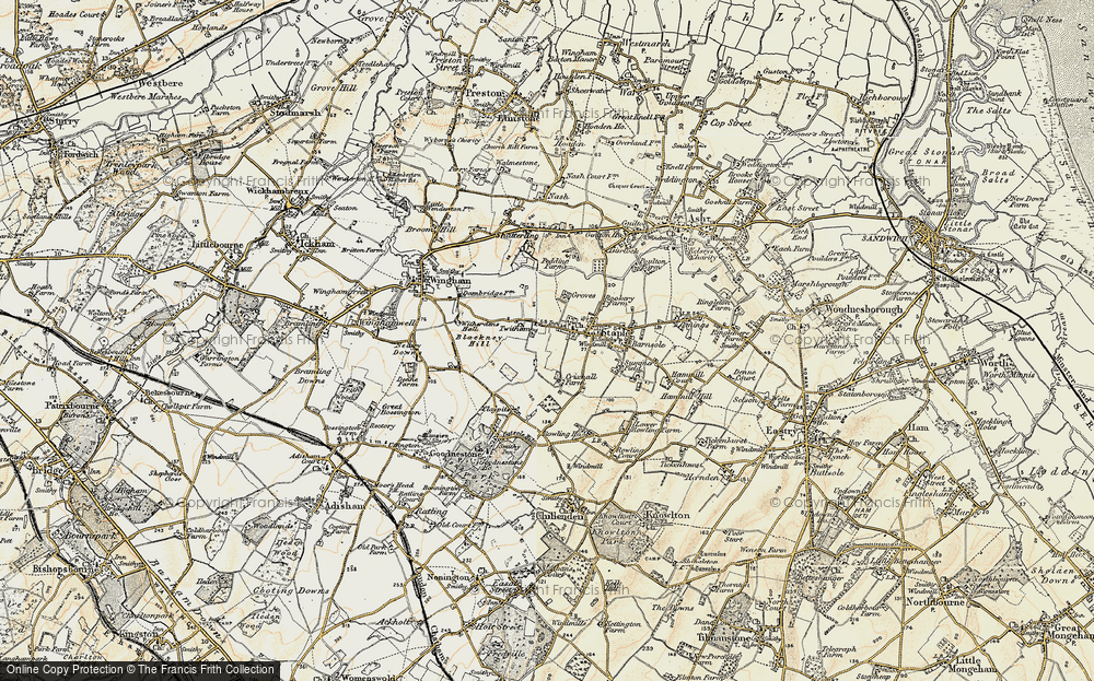 Old Map of Twitham, 1898-1899 in 1898-1899