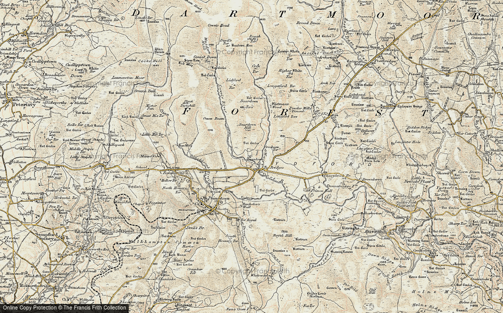 Old Map of Historic Map covering Blackbrook River in 1899-1900