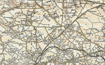 Old map of Two Burrows in 1900