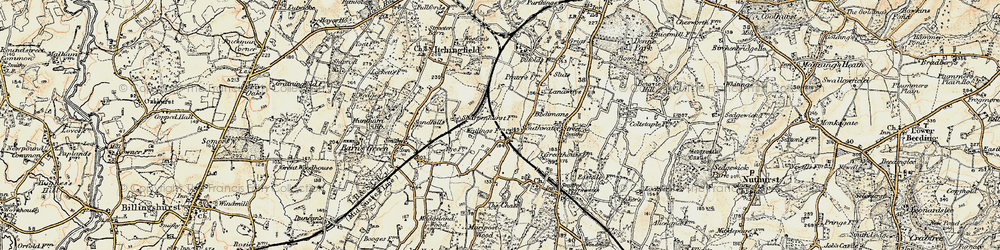 Old map of Two Mile Ash in 1898