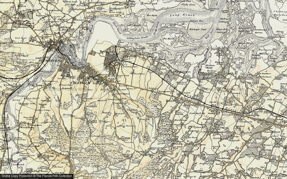 Old Map of Historic Map covering Ambley Wood in 1897-1898